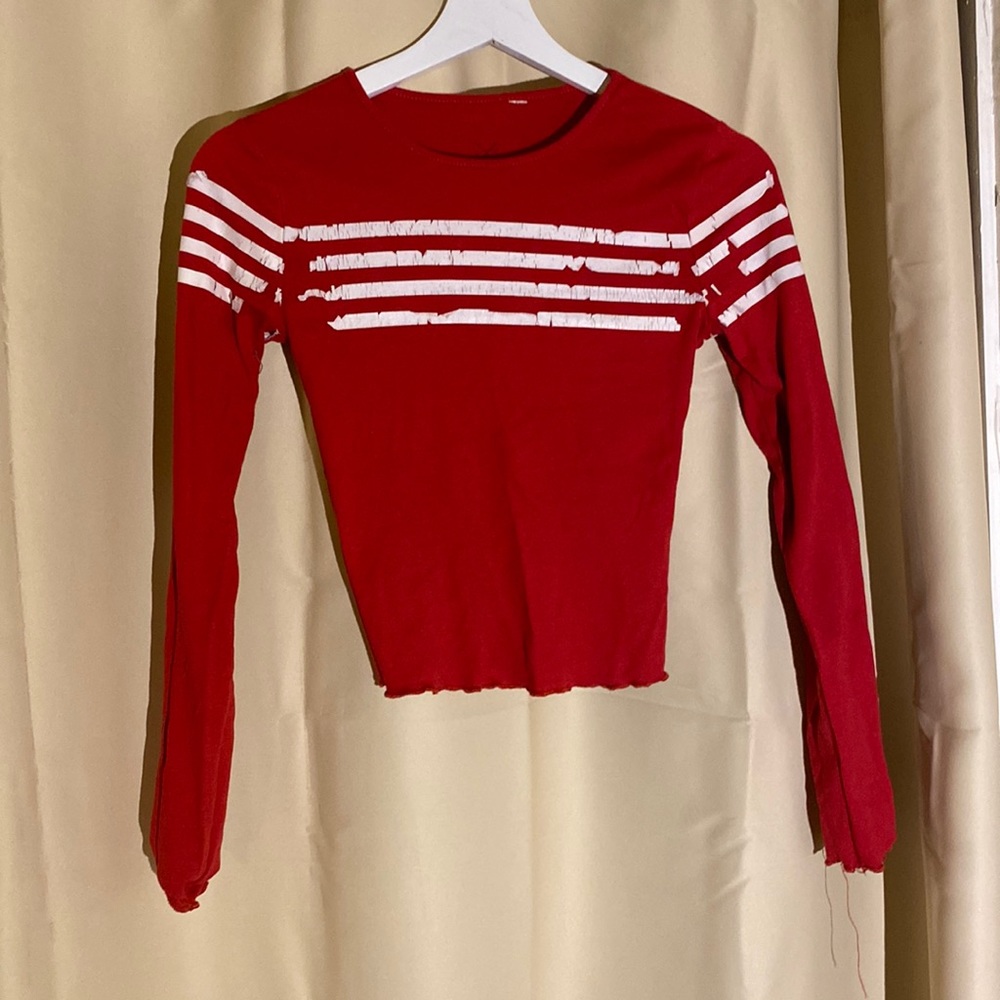 PacSun Basics Red Long-Sleeve Tee Top Shirt